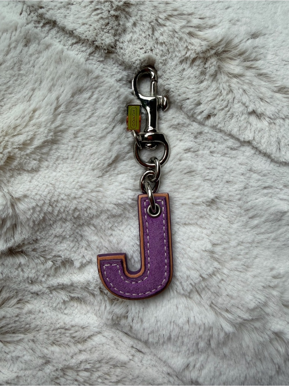 Coach Vintage Y2K Alphabet Initial Letter Suede Bag Charm/Key Charm